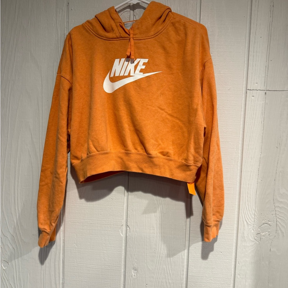 Nike Women's Orange Cropped Hoodie